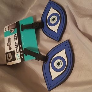 Luggage tag 2pk set evil eye NWT